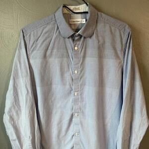Calvin Klein Men's Blue Long Sleeve Casual Dress Button Up Shirt Size Small